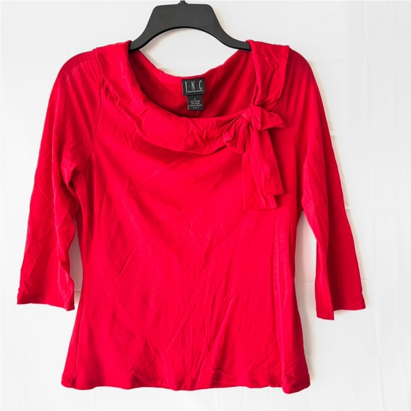 INC International Concepts Tops - NWOT INC International Concepts Red Long Sleeve Top with Bow SZ L